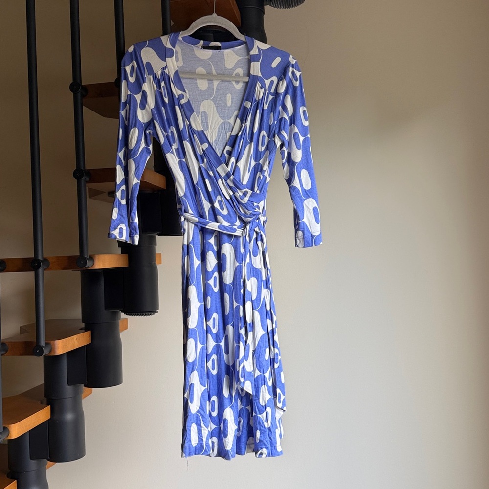 Sinéquanone Paris blue and white wrap dress